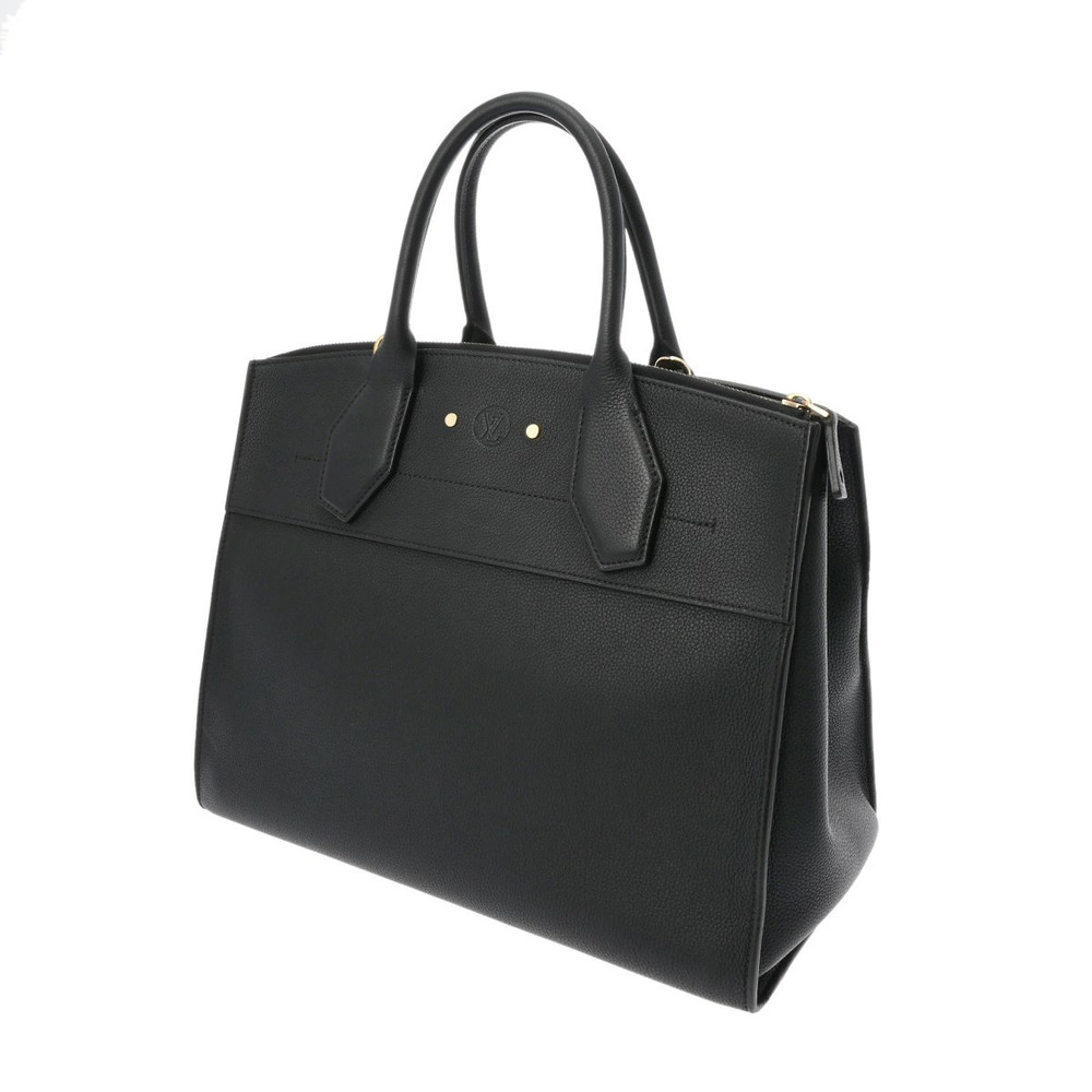 Louis Vuitton Steamer Black Leather City Handbag Noir